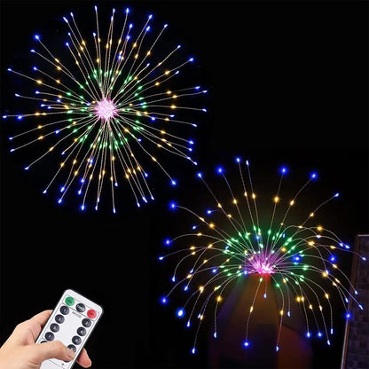 4 Pack each Set, Suspended Solar Fireworks Light